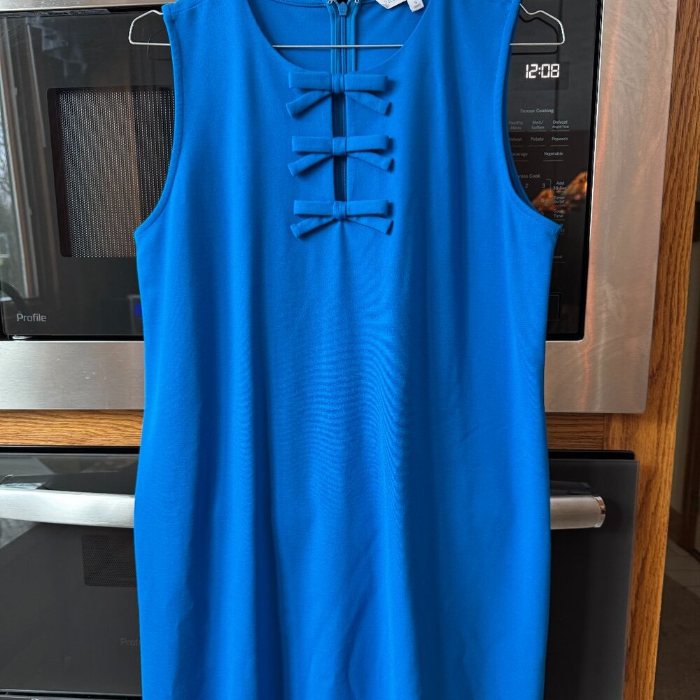 Preston & York Tamara Ponte Sleeveless Shift Dress Blue S